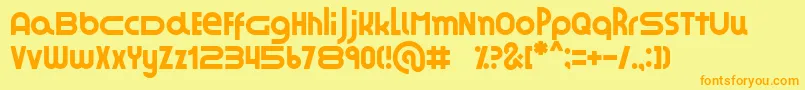ZesstypeGrafika Font – Orange Fonts on Yellow Background