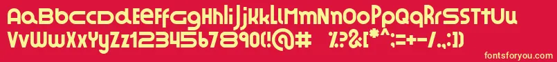 ZesstypeGrafika-Schriftart – Gelbe Schriften auf rotem Hintergrund