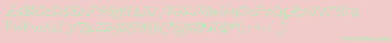 Tieofftheends Font – Green Fonts on Pink Background