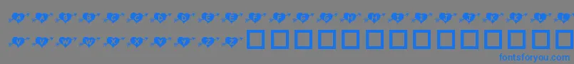 Weitere Informationen zur KrArrowHeart-Schriftart KrArrowHeart-Schriftart – Blaue Schriften auf grauem Hintergrund