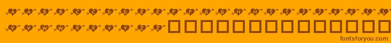 Weitere Informationen zur KrArrowHeart-Schriftart KrArrowHeart-Schriftart – Braune Schriften auf orangefarbenem Hintergrund