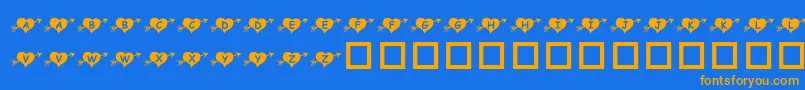 More about KrArrowHeart Font KrArrowHeart Font – Orange Fonts on Blue Background