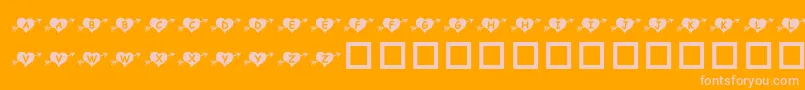 KrArrowHeart-Schriftart – Rosa Schriften auf orangefarbenem Hintergrund