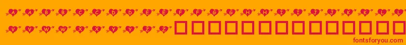 KrArrowHeart Font – Red Fonts on Orange Background