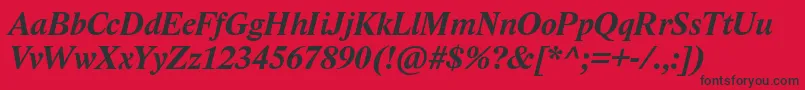 フォントLidoStfBoldItalic – 赤い背景に黒い文字
