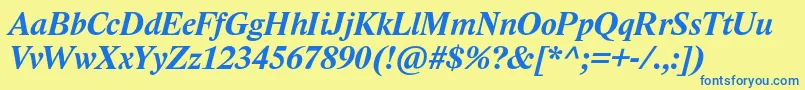 LidoStfBoldItalic Font – Blue Fonts on Yellow Background