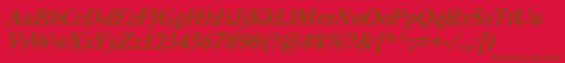 LidoStfBoldItalic Font – Brown Fonts on Red Background