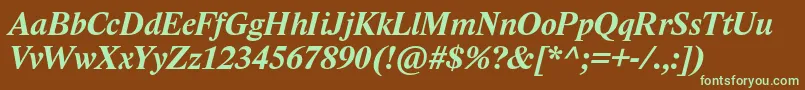 LidoStfBoldItalic Font – Green Fonts on Brown Background