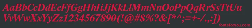 フォントLidoStfBoldItalic – 黒い背景に赤い文字