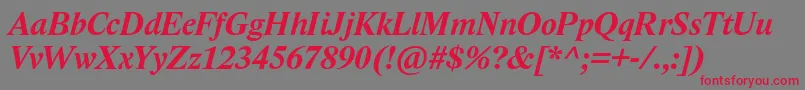 LidoStfBoldItalic Font – Red Fonts on Gray Background