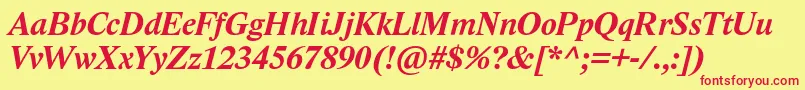 LidoStfBoldItalic Font – Red Fonts on Yellow Background