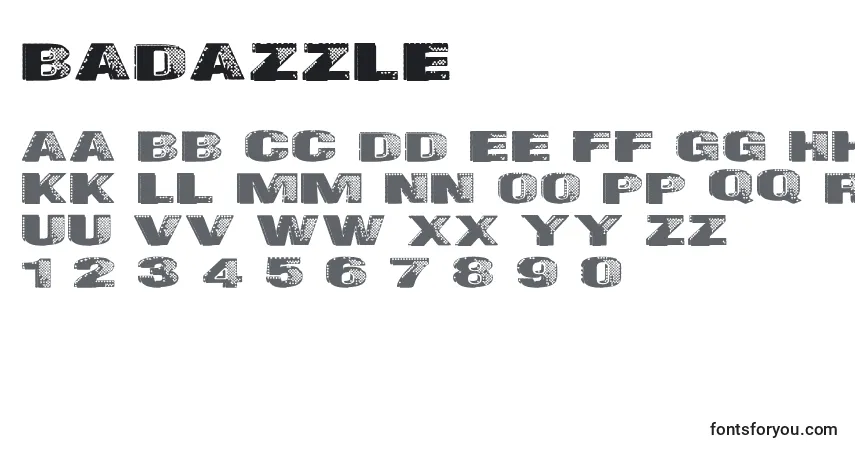 Шрифт Badazzle – алфавит, цифры, специальные символы
