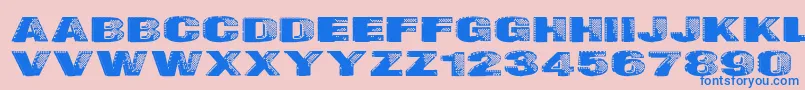 Badazzle Font – Blue Fonts on Pink Background