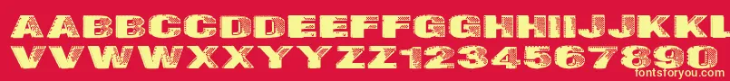 Badazzle Font – Yellow Fonts on Red Background