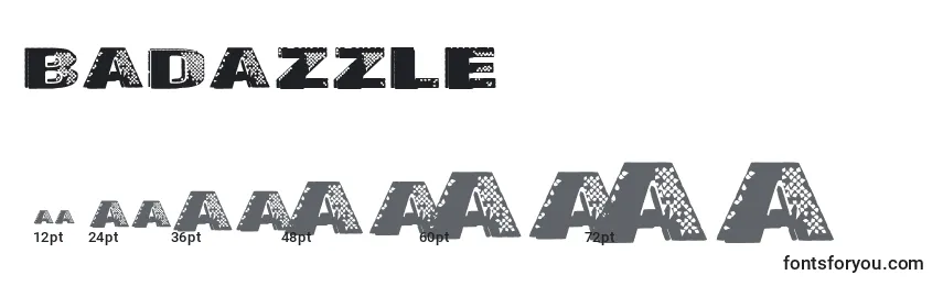 Размеры шрифта Badazzle