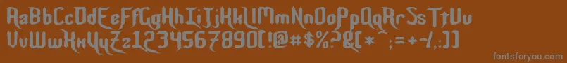 NightwarriorNormal Font – Gray Fonts on Brown Background