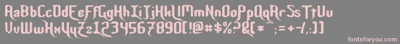 Шрифт NightwarriorNormal – розовые шрифты на сером фоне