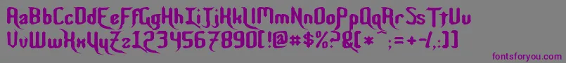 NightwarriorNormal Font – Purple Fonts on Gray Background