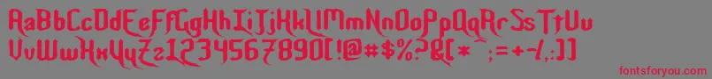 NightwarriorNormal Font – Red Fonts on Gray Background