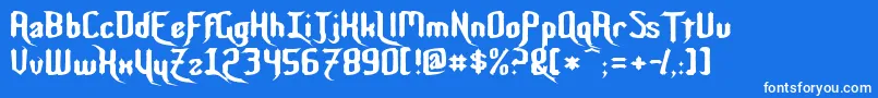 NightwarriorNormal Font – White Fonts on Blue Background