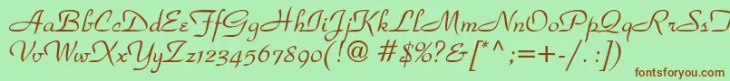 ParkadbNormal Font – Brown Fonts on Green Background