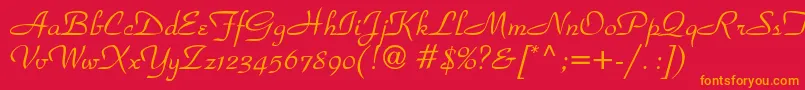 ParkadbNormal Font – Orange Fonts on Red Background