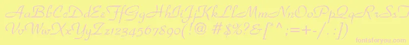 ParkadbNormal Font – Pink Fonts on Yellow Background