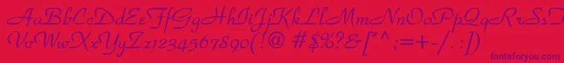 ParkadbNormal Font – Purple Fonts on Red Background