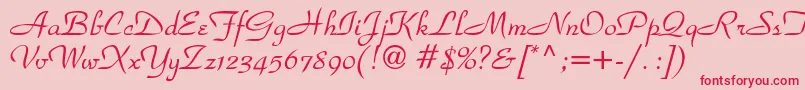 ParkadbNormal Font – Red Fonts on Pink Background