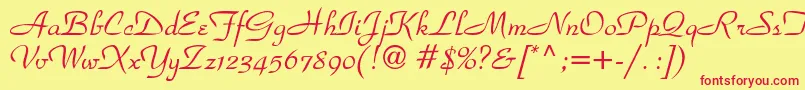 ParkadbNormal Font – Red Fonts on Yellow Background