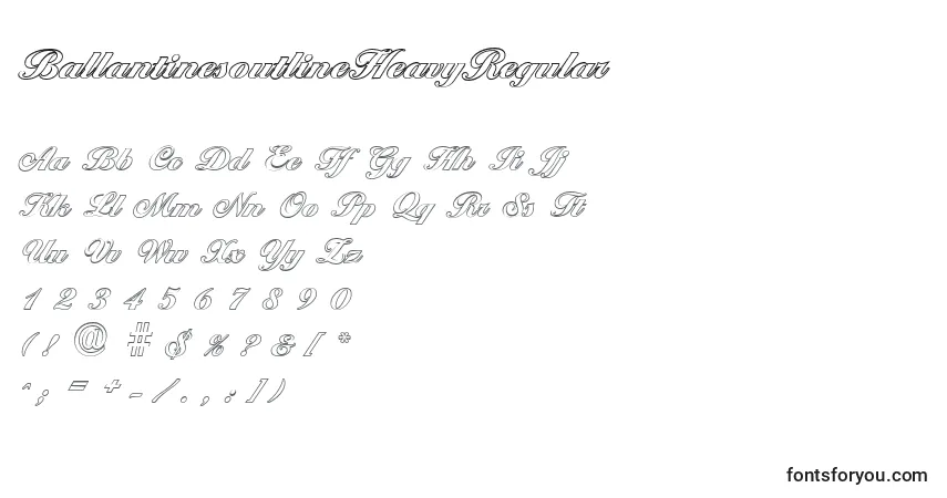 Czcionka BallantinesoutlineHeavyRegular – alfabet, cyfry, specjalne znaki
