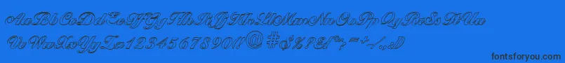 BallantinesoutlineHeavyRegular-Schriftart – Schwarze Schriften auf blauem Hintergrund