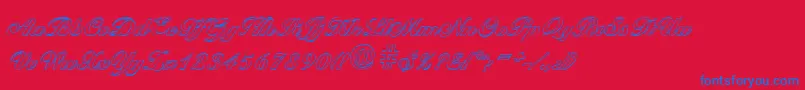 Шрифт BallantinesoutlineHeavyRegular – синие шрифты на красном фоне