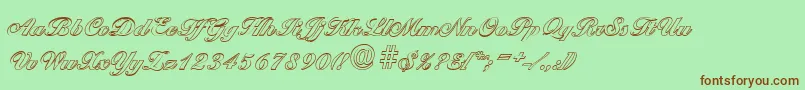 BallantinesoutlineHeavyRegular Font – Brown Fonts on Green Background