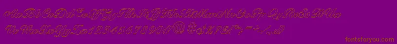 BallantinesoutlineHeavyRegular-Schriftart – Braune Schriften auf violettem Hintergrund
