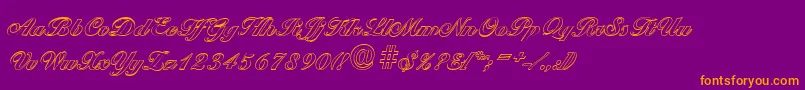 BallantinesoutlineHeavyRegular Font – Orange Fonts on Purple Background