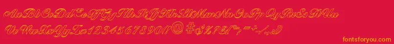 BallantinesoutlineHeavyRegular Font – Orange Fonts on Red Background