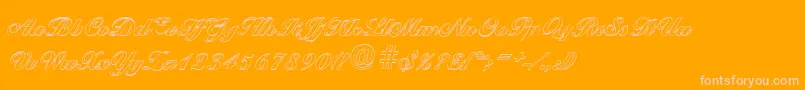 BallantinesoutlineHeavyRegular-Schriftart – Rosa Schriften auf orangefarbenem Hintergrund