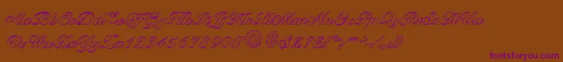 BallantinesoutlineHeavyRegular Font – Purple Fonts on Brown Background