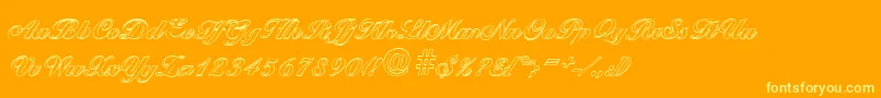 BallantinesoutlineHeavyRegular-Schriftart – Gelbe Schriften auf orangefarbenem Hintergrund