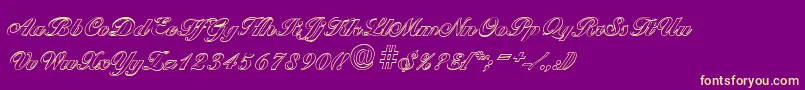 BallantinesoutlineHeavyRegular Font – Yellow Fonts on Purple Background