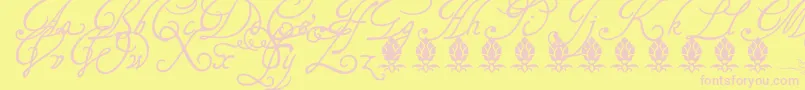 フォントTagettesplus – ピンクのフォント、黄色の背景