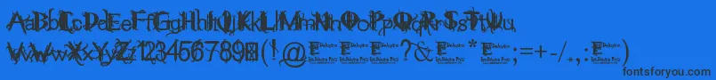ThinkMeWickedDemo-Schriftart – Schwarze Schriften auf blauem Hintergrund