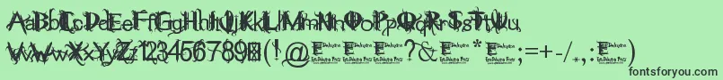フォントThinkMeWickedDemo – 緑の背景に黒い文字