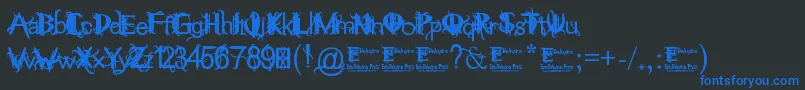 フォントThinkMeWickedDemo – 黒い背景に青い文字
