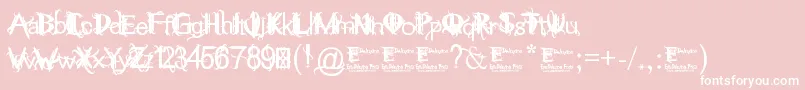 ThinkMeWickedDemo-fontti – valkoiset fontit vaaleanpunaisella taustalla