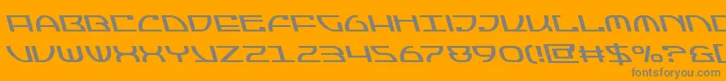 Jumptroopsleft-Schriftart – Graue Schriften auf orangefarbenem Hintergrund