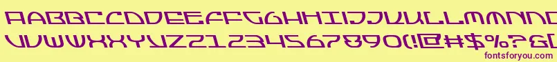 Jumptroopsleft Font – Purple Fonts on Yellow Background