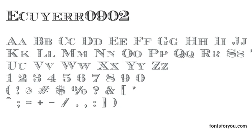 Schriftart Ecuyerr0902 – Alphabet, Zahlen, spezielle Symbole