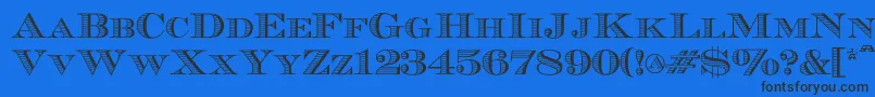 Ecuyerr0902-Schriftart – Schwarze Schriften auf blauem Hintergrund